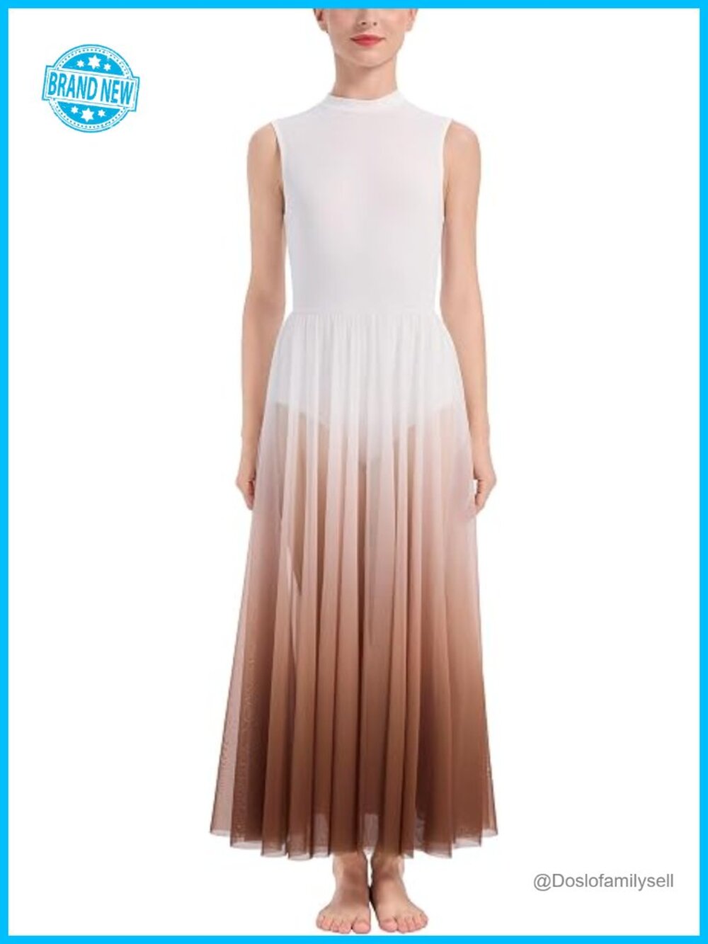 Women's Lyrical Dance Dress with Sequins Tank Leotard Tulle Maxi Overlay